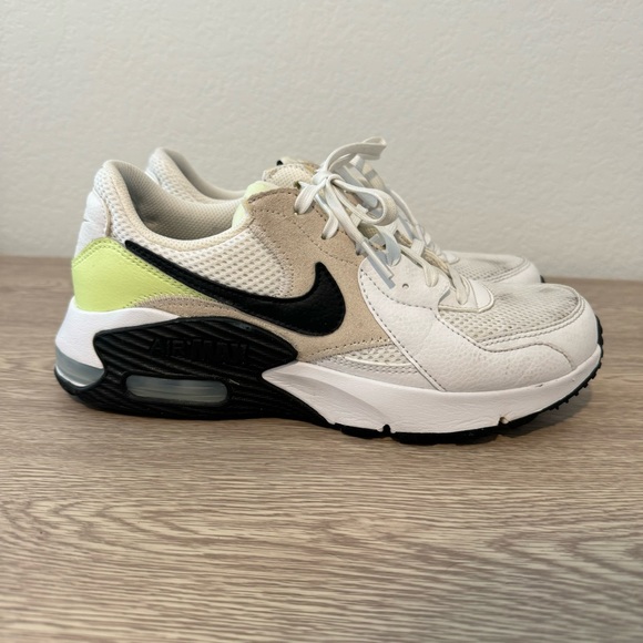 Nike Woman's Air Max Excee White Black Green Sneakers - Picture 2 of 8